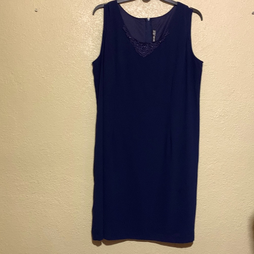 Sharede Dress Sleeveless Dark Navy Blue Size 3X Back Zipper Lining